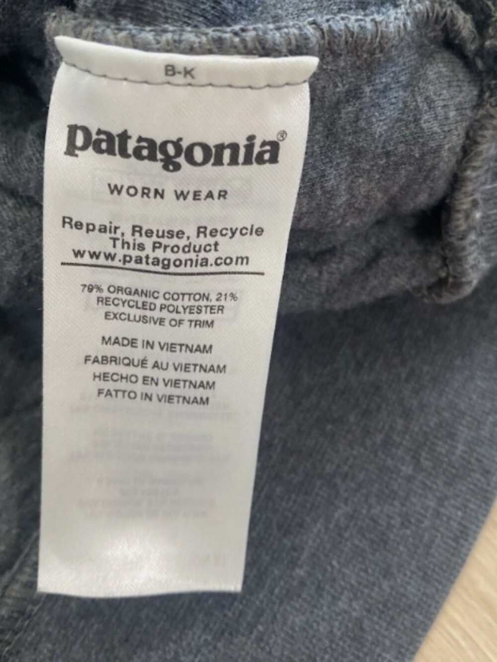 Patagonia Organic Cotton Quilt Snap T Pullover Grey/Blue Mens medium - Picture 3 of 6